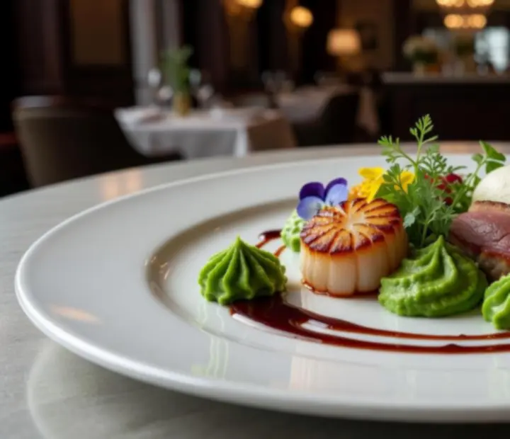 Gourmet fogás művészi tálalással a PrimeHall24 étteremben